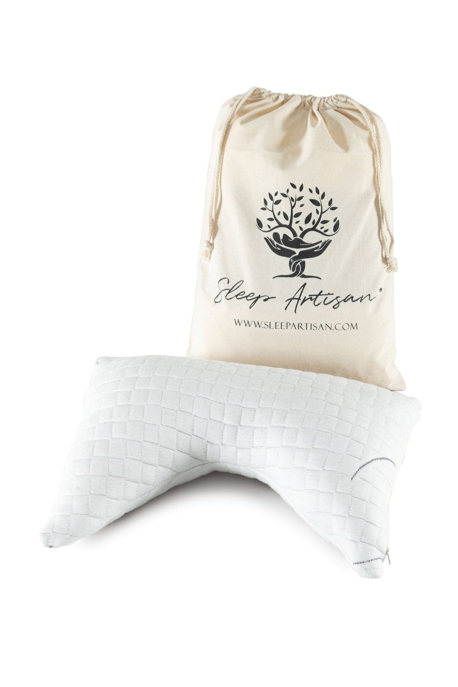 Natural Latex Travel Pillow and Organic Cotton Pillowcase- Neck Pillow for Airplanes and Cars - Adjustable Camping Pillow