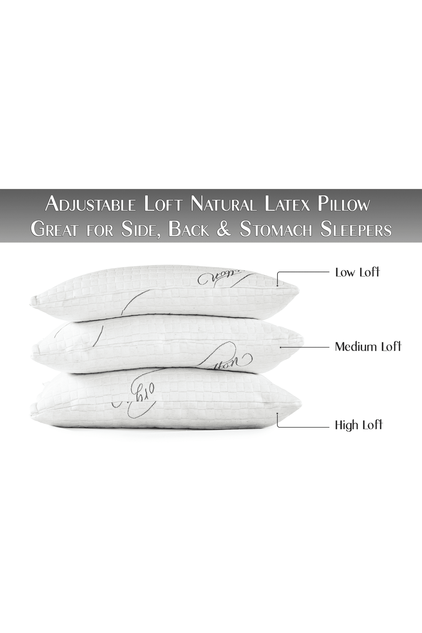 Sleep Artisan Encore Pillows : Natural Talalay Latex Pillow with Washable Cover and Adjustable Loft