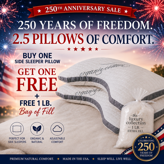 Fourth of July Luxury Side Sleeper Pillow Bundle | 2 Pillows + Free Extra Fill