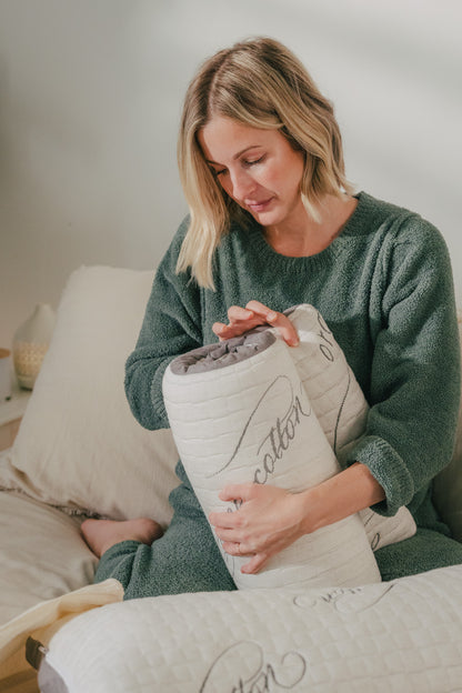 Natural Latex Body Pillow for Back and Side Sleepers - Naturally Cooling Pillow for Hugging