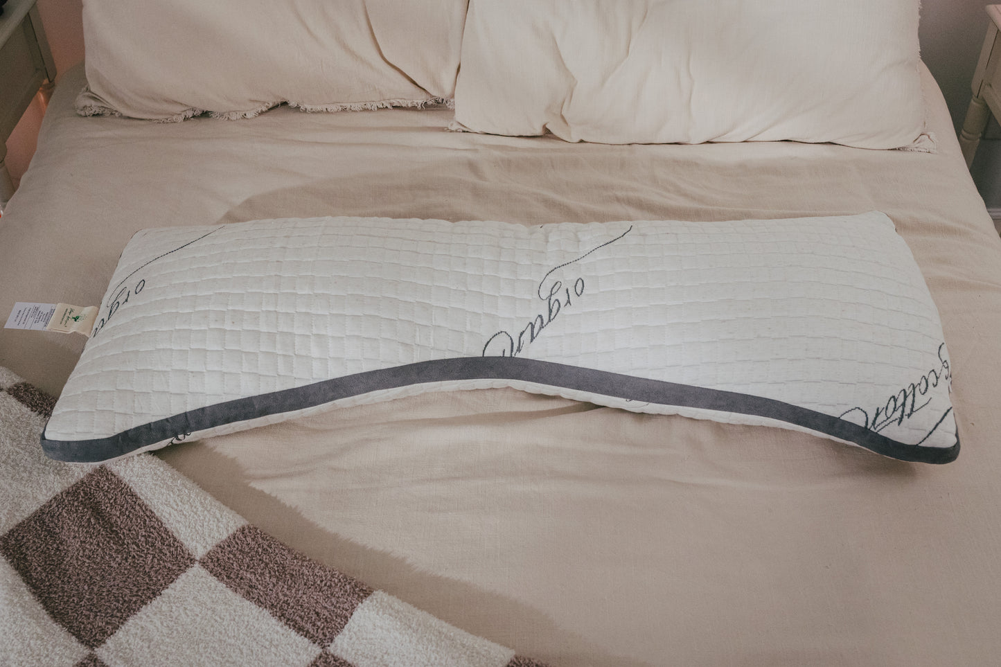 Natural Latex Body Pillow for Back and Side Sleepers - Naturally Cooling Pillow for Hugging