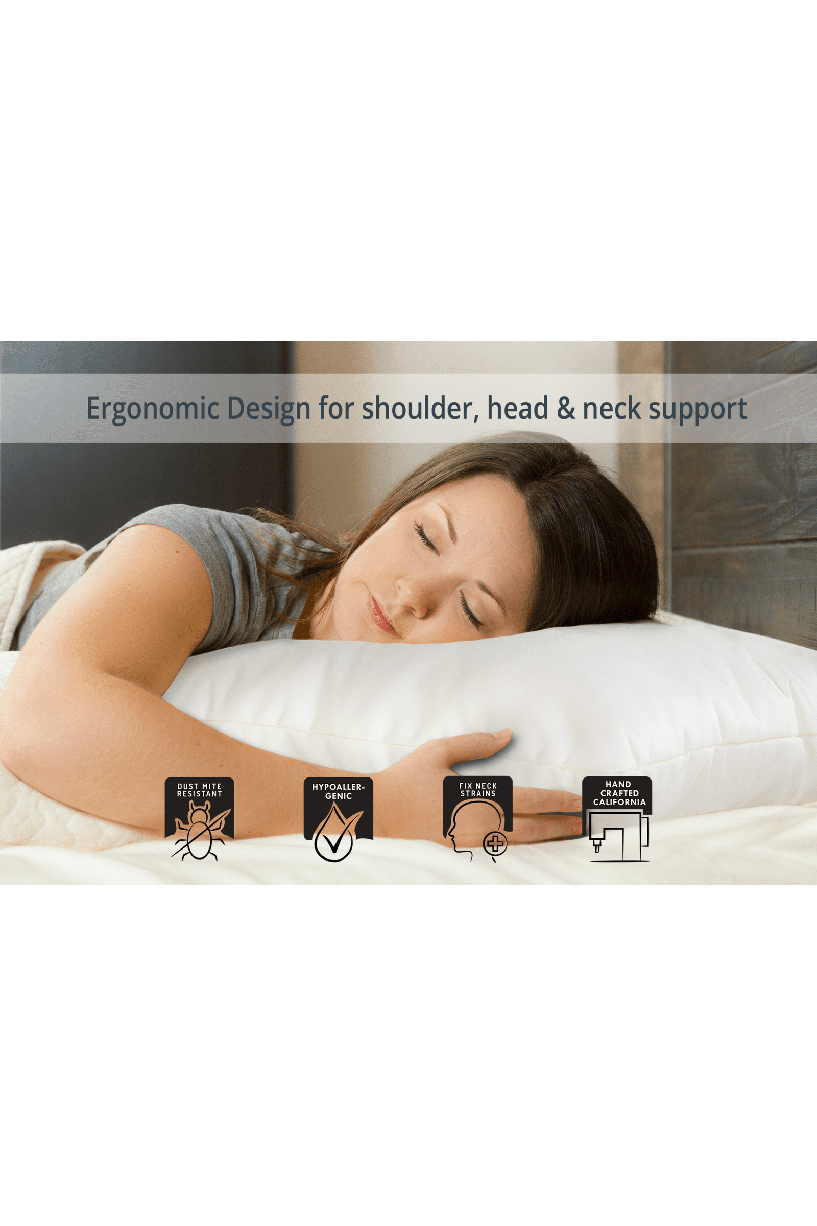 Organic Eco-Friendly Kapok Fiber and Natural Latex Bed Pillows - Side –  Sleep Artisan