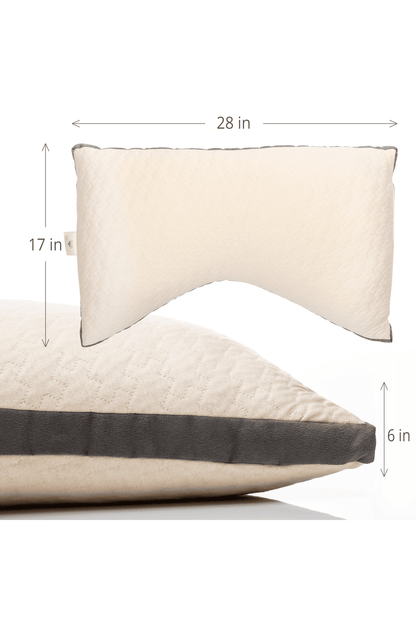 Organic Eco-Friendly Kapok Fiber and Natural Latex Bed Pillows - Side Sleeper Pillow - King, Queen, Standard Size - Cooling bed pillows for Side and Back Sleepers