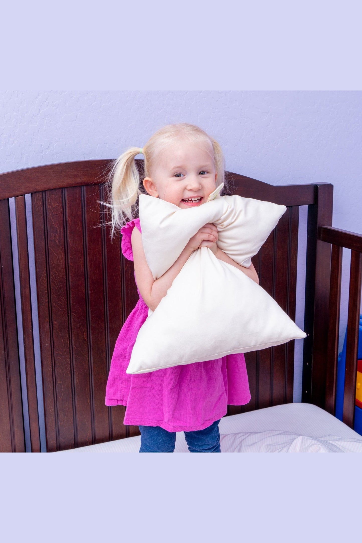 Organic Cotton Cover Toddler Pillow - Small Pillow for Travel - Made in USA