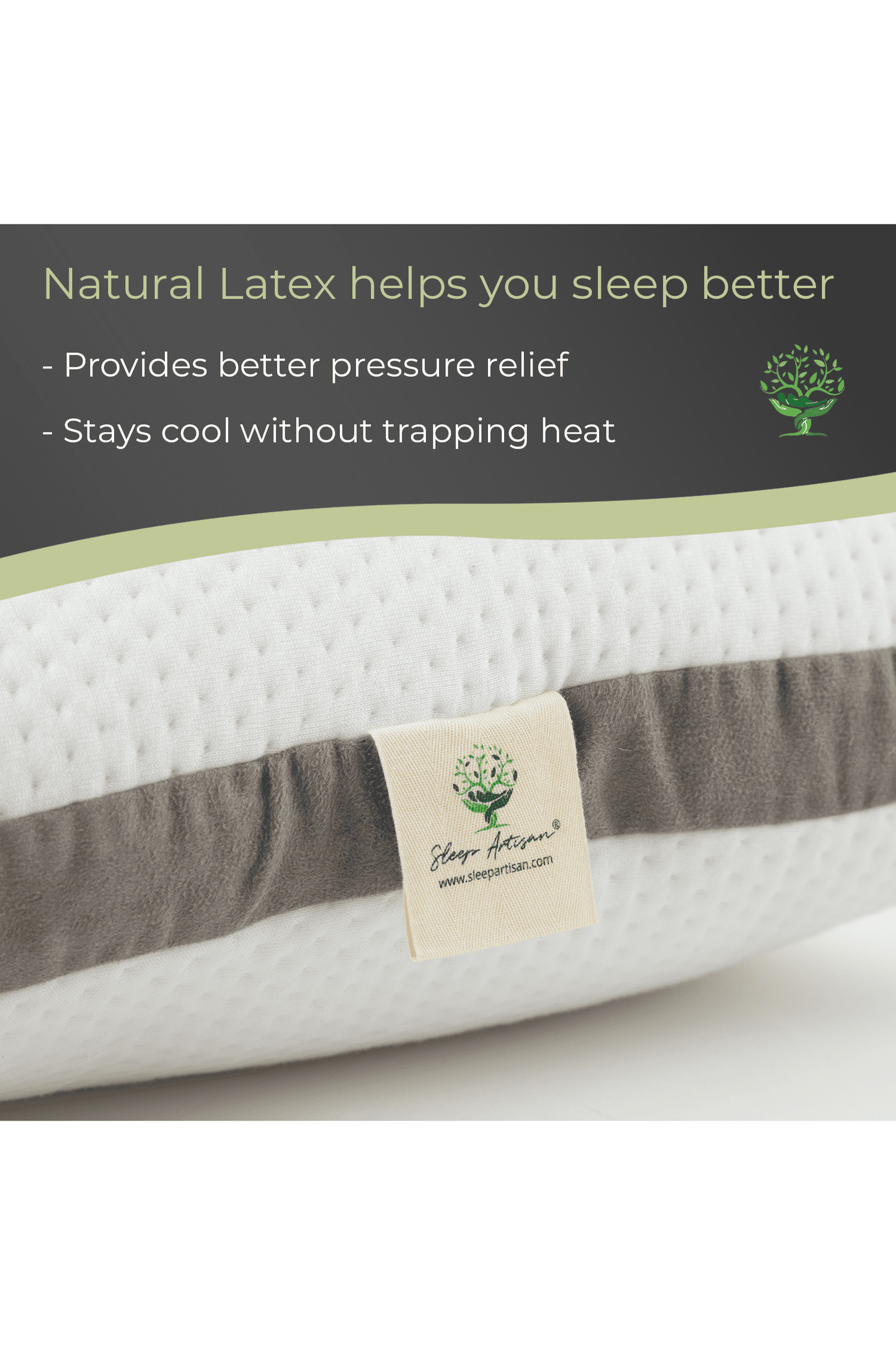 White Washable Side Sleeper Pillow - Adjustable Natural Latex Neck Pain Pillow - Removable/Washable Cover -Queen Size