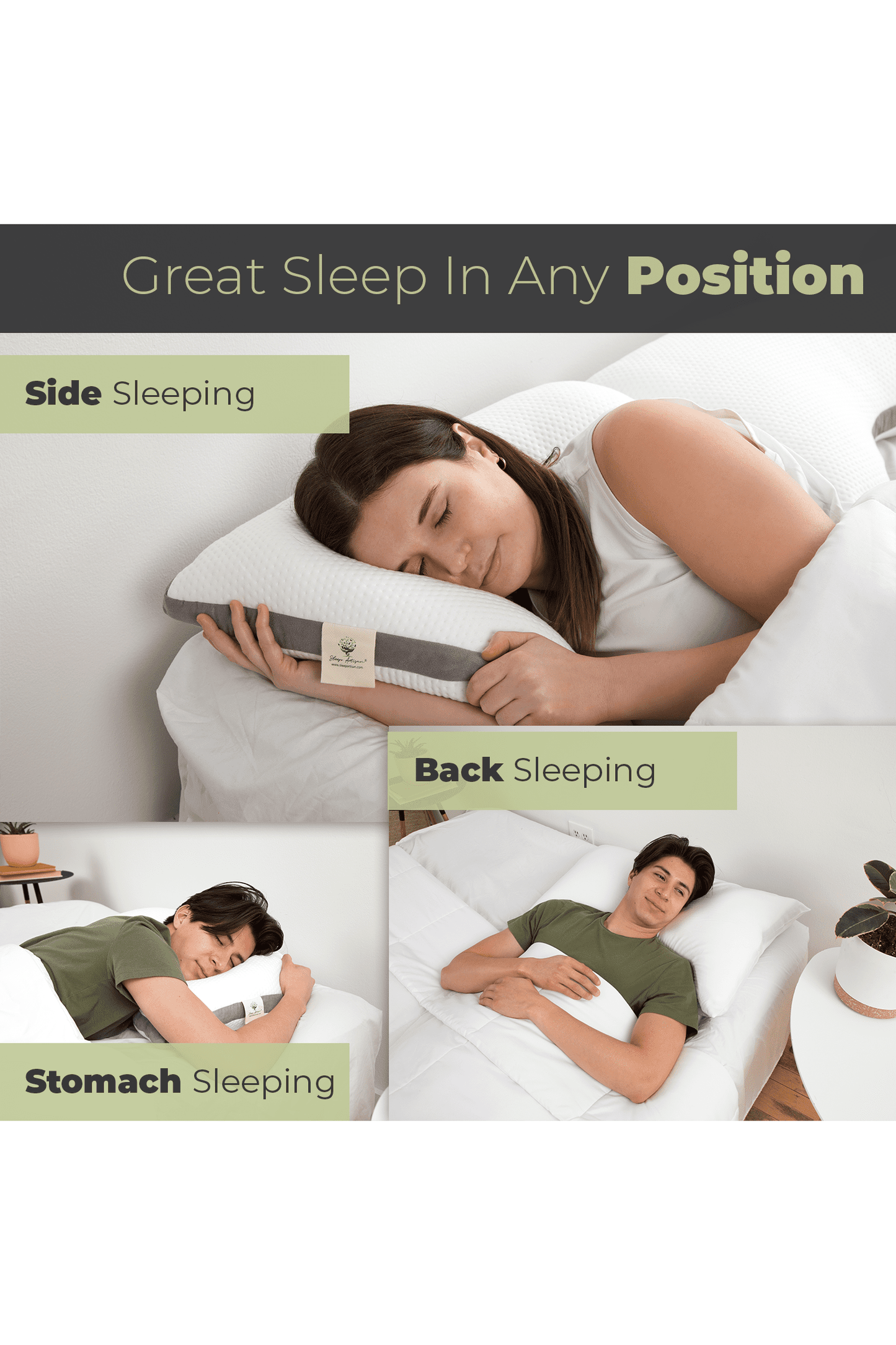 SleepFit Side Sleeper Pillow - Adjustable Natural Latex Neck Pain
