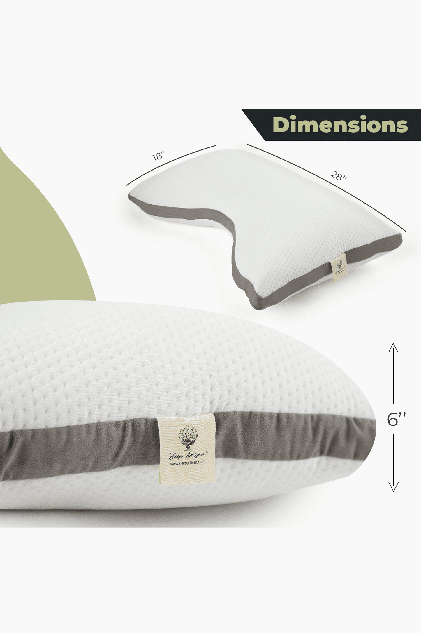 White Washable Side Sleeper Pillow - Adjustable Natural Latex Neck Pain Pillow - Removable/Washable Cover -Queen Size