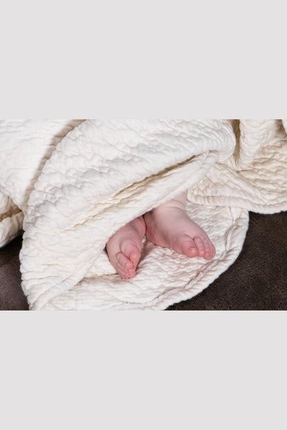Organic Cotton Matelassé Baby Blanket